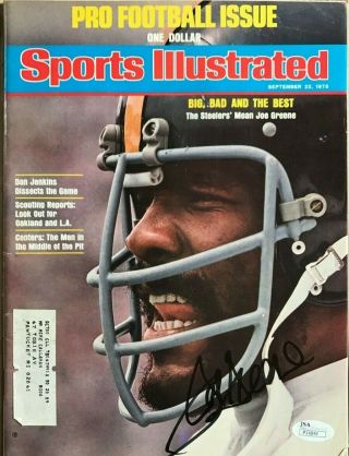 Rare Joe Greene Steelers Signed 1975 Sports Illustrated Jsa Authenticated
