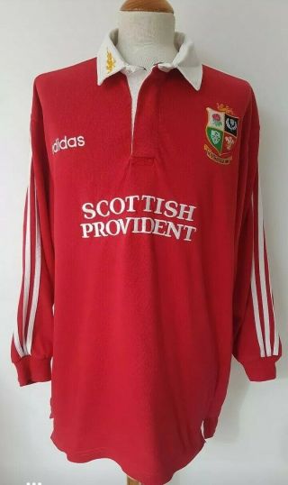 Rare British Lions 1997 South Africa Rugby Tour L/s Size M Shirt Vintage Adidas