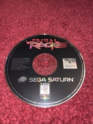 Primal Rage Sega Saturn Disc Only & Rare & Htf