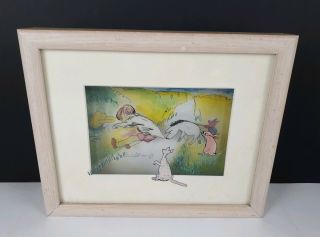 Rare Jean - Pierre Weill Winnie The Pooh Scene 3d Glass Painting Vtg 1995 Limited