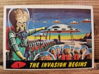 1962 Topps Mars Attacks: The Invasion Begins Card 1 Great Shape And Rare