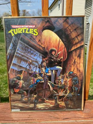 Rare Vintage Western Graphics Teenage Mutant Ninja Turtles Framed Print 1990