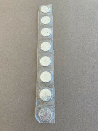 Rare Strip Of 8 Engelhard 1 Oz Silver Round (1982) Vintage Silver Bullion Coins