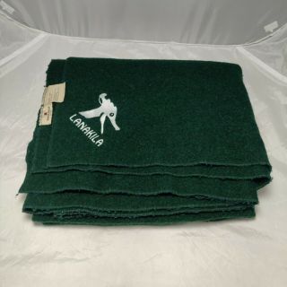 Woolrich 80 Wool Green Twin Blanket 60 " X 80 " Lanakila Camp Vintage Solid Rare