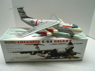 Rare T.  N/nomura Japan Tin Battery Op.  Lockheed C - 5a Galaxy Planew/box.  A,