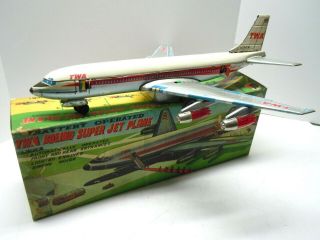 Rare & Large Marx/japan Tin Battery Op.  Twa Boeing Jet Planew/box.  A,