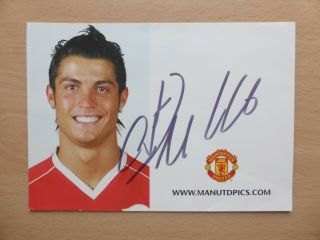 2006 - 07 Cristiano Ronaldo Signed Manchester United Club Card - Rare (25003)