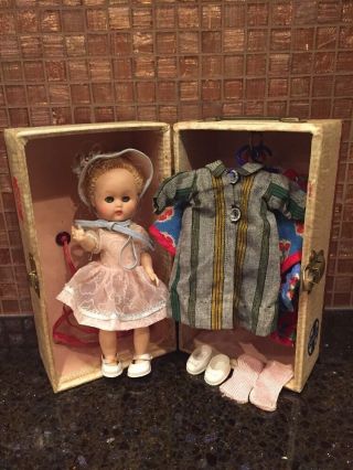 Very Rare Vintage Cosmopolitian Ginger Doll 8 " With Clothes And Trunk - 1950 " S