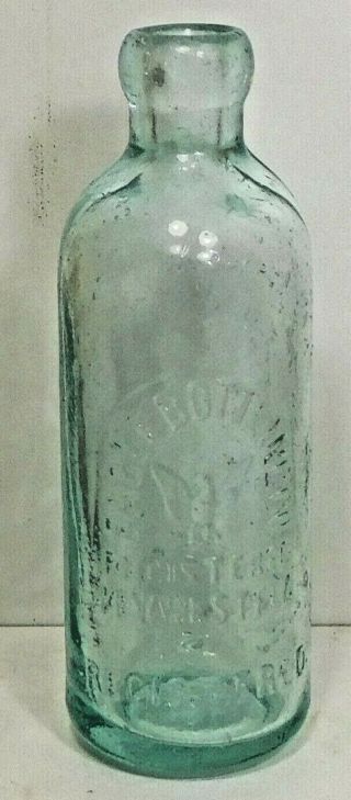 C1900 Rare Agua Hutch Soda Bottle - Eagle Bottling Co.  W/eagle Key West,  Fla.