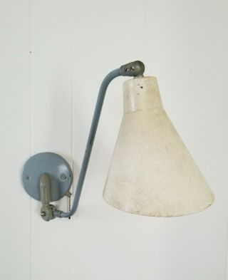 Rare Vintage Kurt Versen Mid Century Modern Industrial Adjustable Task Wall Lamp