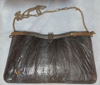 ❤️christian Dior Vintage Rare Snake Bag,  Clutch,  Handbag,  Shoulder Bag,  1960 " 1970 "