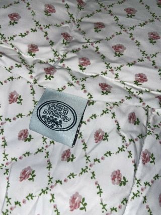 Vintage Laura Ashley Quilted Down Blanket Throw Pink Floral Very Rare Euc Htf