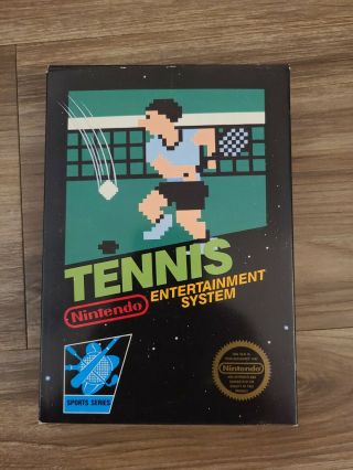 Tennis (nintendo Nes) 100 Cib Complete Hangtab Black Label Rare
