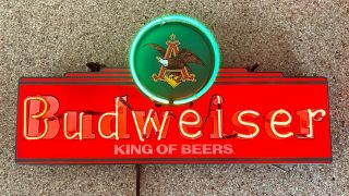 (vtg) Rare Vintage Budweiser Beer Neon Light Up Sign Eagle 30 " Bar Decor