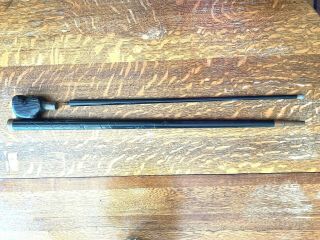 Rare Vintage 2 - Pc Carved Copper Walking Cane W/hidden Pool Billiard Cue Stick