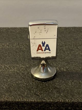 Rare American Airlines Zippo Lighter Advertising Table Lighter Vintage