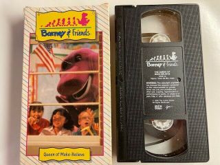 Rare Barney & Friends - Queen Of Make - Believe (vhs,  1992) Time Life -