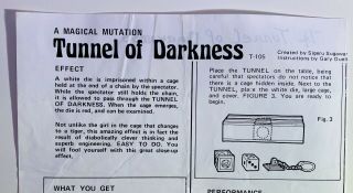 TUNNEL OF DARKNESS T - 105 BY TENYO MAGIC RARE JAPANESE MAGIC TRICK CONJURING 2