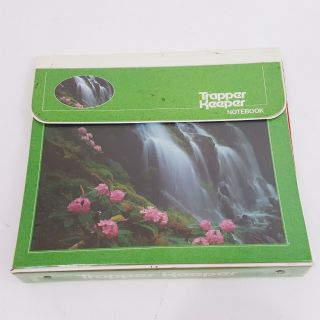 Vintage 80s Mead Trapper Keeper 3 Ring Binder Oregon Waterfall Green Rare Folder