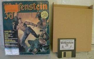 Wolfenstein 3d Ibm Pc (3.  5 " Floppy Disks) Id Software Big Box 1992 04 - 30471 Rare