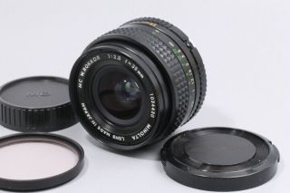 Rare Minolta Mc W.  Rokkor 35mm F/ 2.  8 Wide Angle Lens W/ Filter Japan 201563