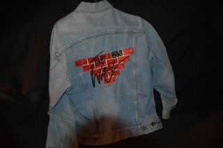 Very Rare 1990 Pink Floyd Roger Waters Embroidered The Wall Tour Denim Jacket Sm