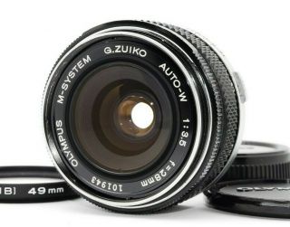 【exc,  5】rare Olympus M - System G.  Zuiko Auto - W 28mm F/3.  5 Mf Lens From Japan