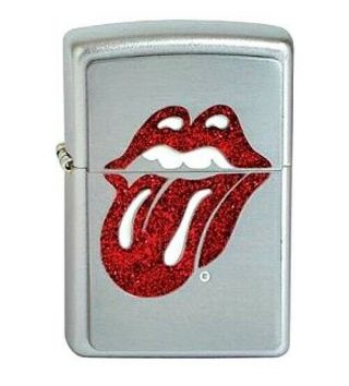 Sharp Rare Retired Rolling Stones Glitter Tongue Zippo Lighter