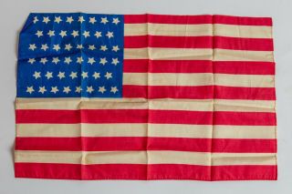 Vintage 1908 - 1912 46 Star Silk American Flag Rare Usa United States 11x17