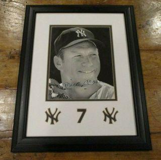 Rare Mickey Mantle Signed Custom Framed Photo - York Yankees - Jsa Ful Letter