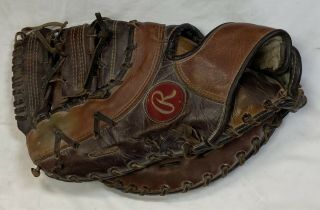Vintage Rawlings Heart Of The Hide Dct - 7 First Base Glove Mitt Lht Rare