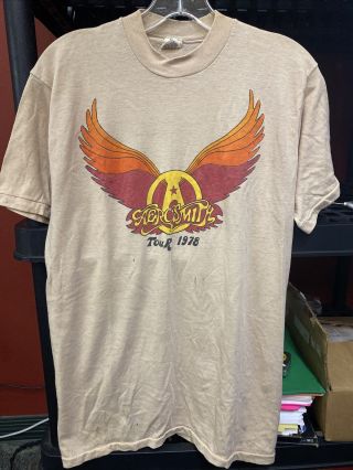1978 Aerosmith Vintage Concert Tour Tee T - Shirt Size Xl Rare 70 