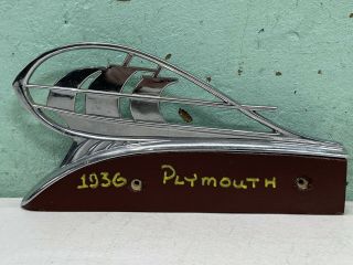 1936 Plymouth Sailing Ship Car Hood Ornament 653596 Great Patina Rare