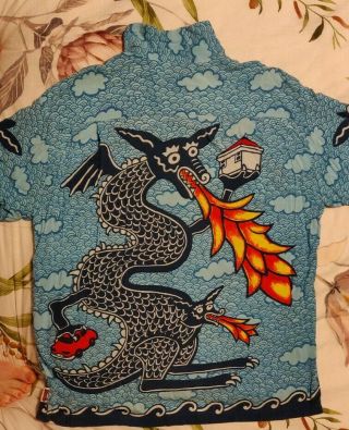 Vintage Mambo Loud T - Shirt Size M Rare 90s 00s Reg Hawaiian Dragon Kangaroo