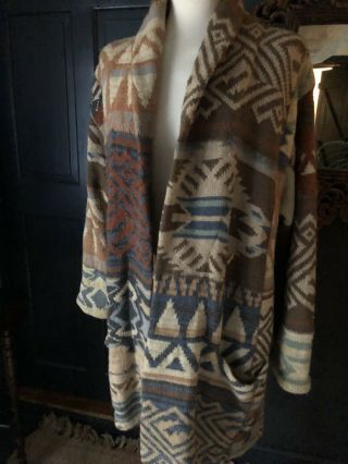 Rare vintage 90s Ralph Lauren hand knit Aztec Southwestern Navajo cardigan M 4