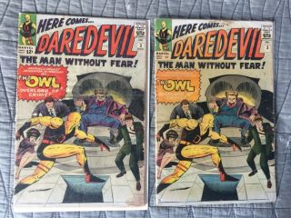 Rare Silver Age Daredevil 4 Key Owl Pair W/ Pence Complete