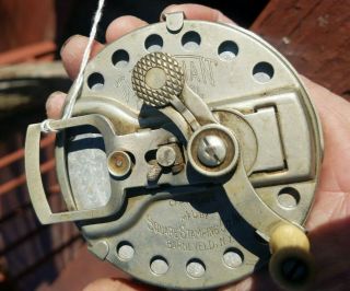Rare Antique Waltoniant Casting Reel 1920s Square Stamping Co.  Inc Barneveld N.  Y.