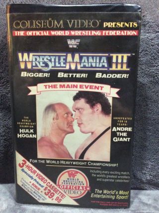 Wwf - Wrestlemania 3 (vhs,  1987) Coliseum Video Rare Htf