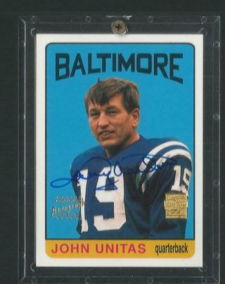2000 Topps Johnny Unitas Colts On Card Reprint Auto 9 Of 18 Rare Short Print