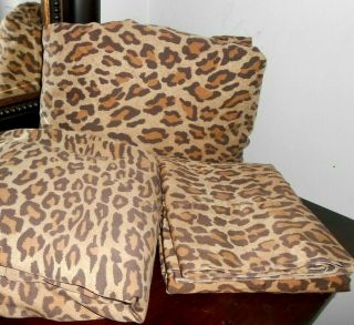 Rare Complete Ralph Lauren Bohemian Paisley Leopard King Sheet Set (lk Aaragon)