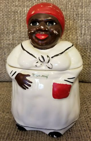 Antique Pearl China Co Black Chef Cooky Cookie Jar Rare Collectible