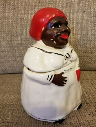 Antique Pearl China Co Black Chef Cooky Cookie Jar Rare Collectible 2