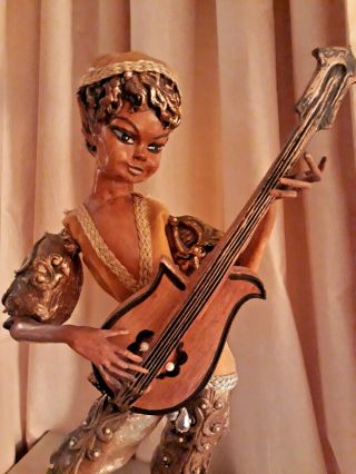 VTG Hollywood Regency Mid Century Rare Large Stunning Statues Musical Nymphs 2