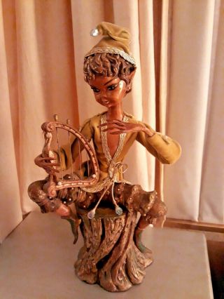 VTG Hollywood Regency Mid Century Rare Large Stunning Statues Musical Nymphs 6