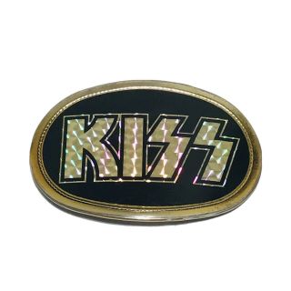 Vintage 1977 Kiss Prism Reflective Belt Buckle Pacifica Mfg Rare