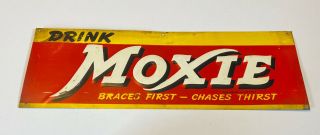 Rare Vintage Drink Moxie Tin Embossed Soda Sign