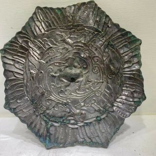 China Ancient Warring States Period Bronze Octagonal Shape Dressing Mirror Rare