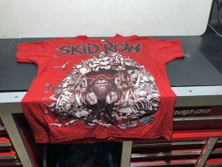 Rare Vintage 1991 Skid Row Slave To The Grind Tour Shirt Size: Large Red