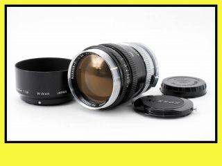 ✨near Mint✨ Nikon Nikkor P.  C 10.  5cm F/2.  5 S Mount Lens W/ Rare Hood From Japan
