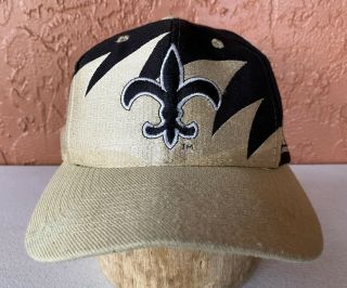 Rare Vintage 90’s Logo Athletic Sharktooth Orleans Saints Snapback Hat Cap
